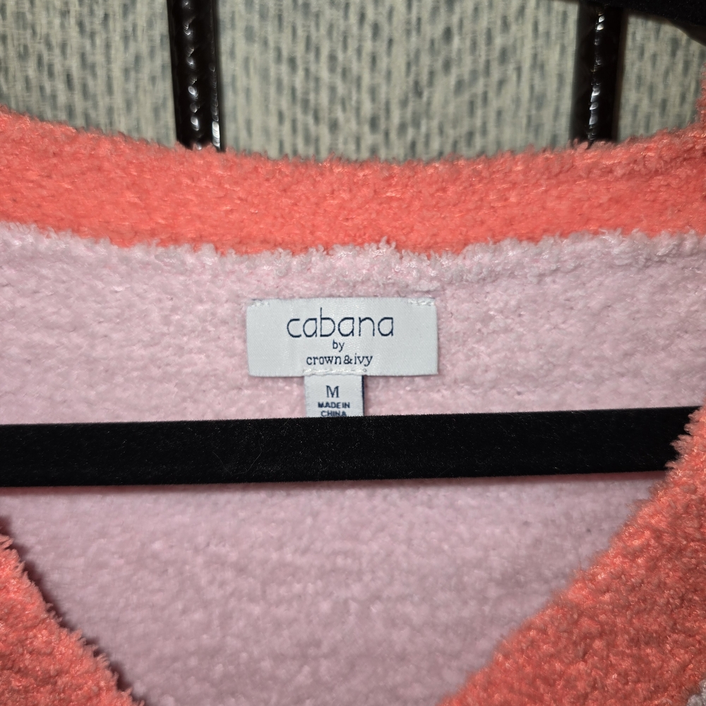 Cabana Pink and Coral Crop Cardigan - Picture 3 of 6